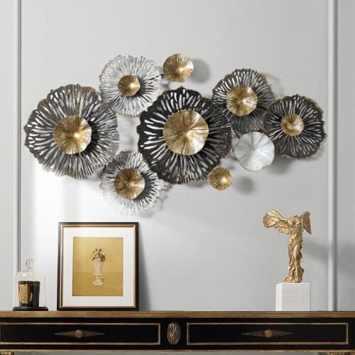 American Wrought Iron Fower Wall Hanging Mural Oranments Home Livingroom Wall Sticker Accessories Hotel Club Decoration Crafts