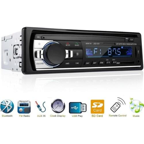 Bluetooth Car Stereo Audio In-Dash FM Aux Input Receiver Remote Control Digital Bluetooth Audio Music Stereo 12V Car Radio Mp3