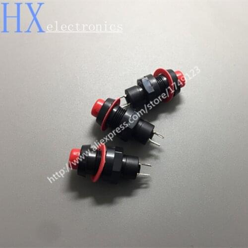 Free shipping 10PCS 10MM red green Self locking Mini button switch DS-211 power switch button