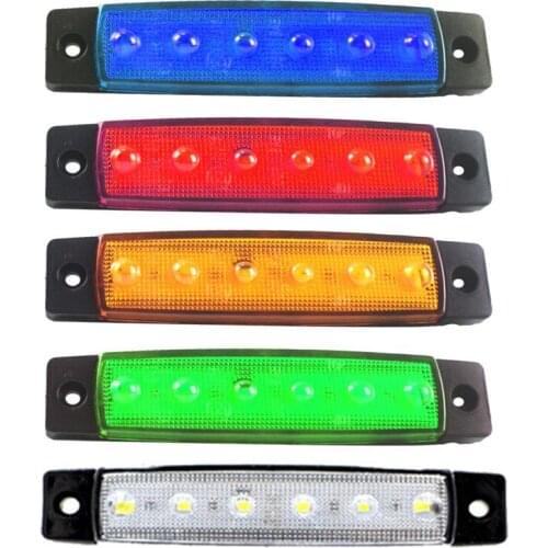 2Pcs 12V 24V 6LED Side Marker Light Turn Signal Clearance Light Side Light For Truck Trailer