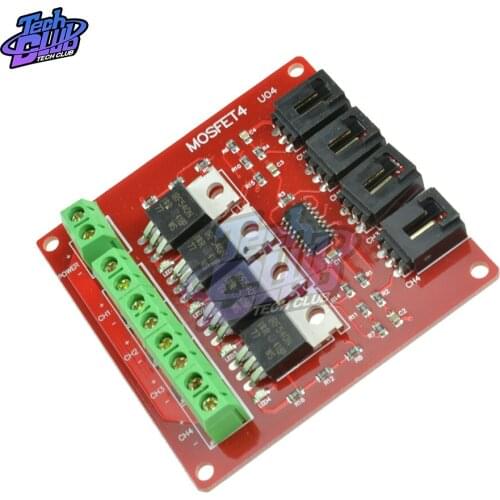 Four Channel 4 Channel Way Route MOSFET Button IRF540 V4.0+ MOSFET Switch Module for Arduino DC Motor Drive Dmimmer Relay Board