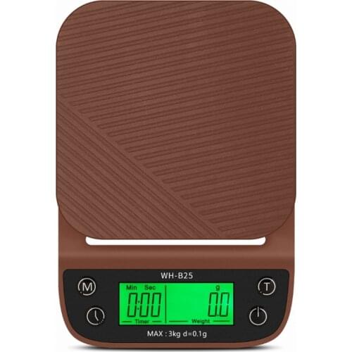 3kg 0.1g Digital Electronic Drip Coffee kitchen Scale with Timer LCD Kitchen Baking Coffee Weight Balance Bowl Drip Scale Timer