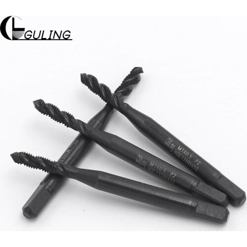 GULING HSS-E Spiral Fluted Taps with OXIDATION coating thread Metric machine tap M1.2 M2 M4 M5 M6 M7 M8 M16 Screw Thread Taps