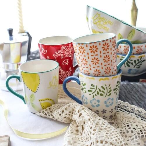 Ceramic Tea Mugs Breakfast Milk Coffee Cup With Handle Drinkware Cup Kitchen Utensils Wedding Gifts Housewear Cup For Lovers