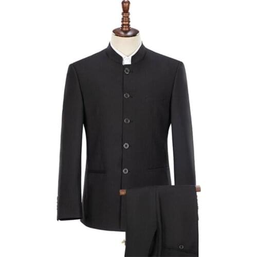 Chinese tunic suit mens youth stand-up collar western Tang dress chorus costume ternos masculino luxo masculino slim fit clothe