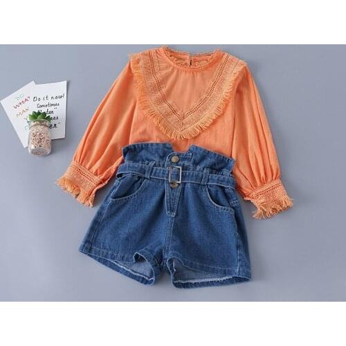 2-7 years high quality spring girl clothing set 2020 new fashion casual shirt + pant kid children girls clothing