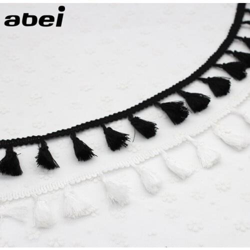 3yards/lot 4cm White Tassel Hanging Lace Trims Black Dress Fringe Fabric Ribbon Curtain Garment Jeans Hats Sewing Craft