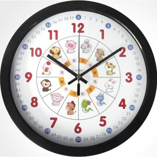 Cute Cartoon Wall Clock Silent Minimalist Kids Room Wall Clocks Animal White Reloj Pared Infantile Novelty Children Watch AB50WC
