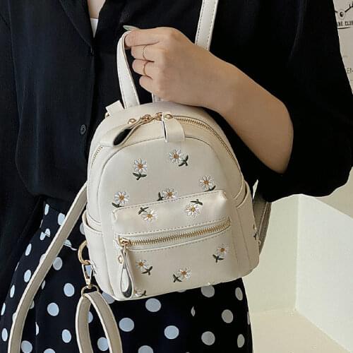 Fashion Floral Backpack for Women PU Leather Travel Rucksack Ladies Mini Bagpack Casual Female Waterproof Backpacks Lady Mochila