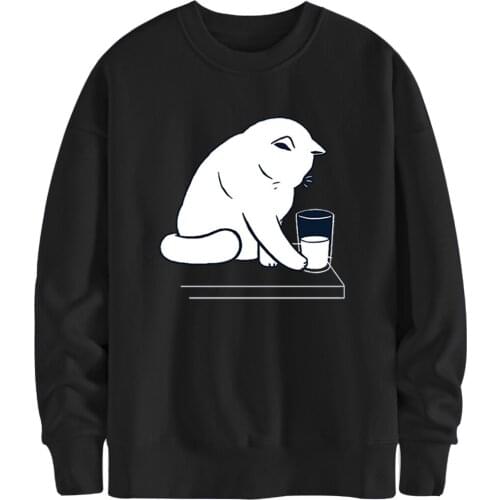 White Cats O Neck Sweatshirts Man Hoody Streetwear Male Clothing Brand New Arrival Pullovers Breathable Moletom Masculino 2020