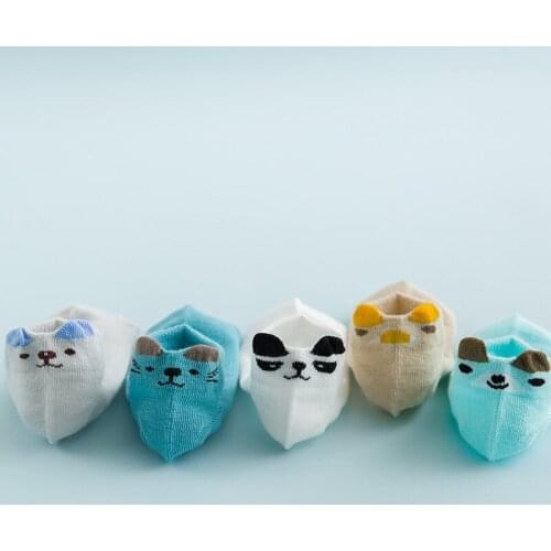 Childrens fashion thin mesh socks Childrens cotton comfortable socks Baby sweat-absorbent breathable cartoon pattern socks