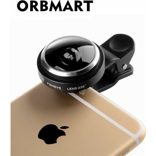 ORBMART 235 Degree Super Fish Eye Fisheye Lens Universal Clip Smartphone Mobile Phone Lenses