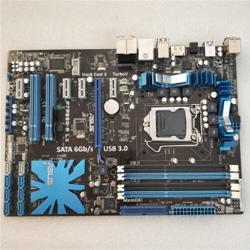 P7P55D-E LX for ASUS original motherboard LGA 1156 DDR3 for i3 i5 i7 cpu 16GB USB2.0 USB3.0 P55 Desktop motherboard