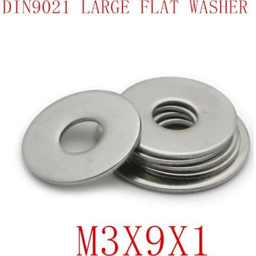 500pcs DIN9021 M3 3mmx9mmx0.8mm stainless steel flat washer