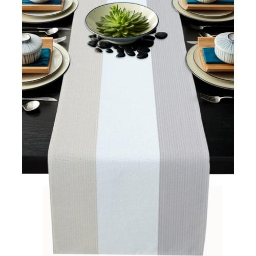 Luxury Table Runner Stripes Line Rectangle Pattern Birthday Party Hotel Dining Table High Quality Cotton and Linen Table Cloth