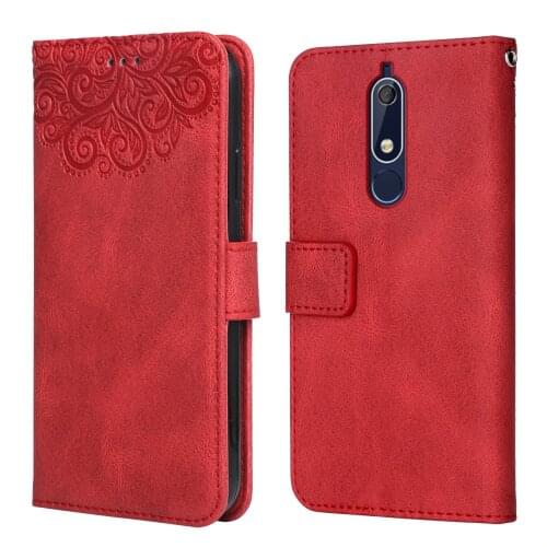 Flower Case Luxury Leather Case for NOKIA 5.1 Flower TA-1075 TA-1061 TA-1088 Wallet Flip Phone Case for NOKIA5.1 Case