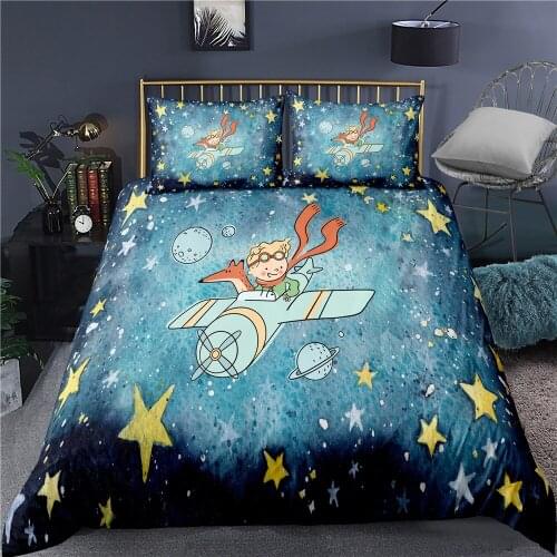 Little Prince Duvet Cover Sets Fairy Tales Quilt Cover Twin Full Queen King Size Bedding Set 2/3piece Bedclothes Home Textile