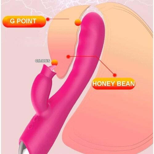Telescopic Dildo Rabbit Vibrators Double Motor Heating Masturbation G spot Clit Stimulation Clitoris Sucking Sex Toys for Women