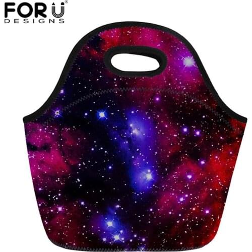 FORUDESIGNS Galaxy 3D Print Lunch Box Thermal Insulated Picnic Food Handbag Casual Meal Lunch Bags Small Storage Bags for Kid