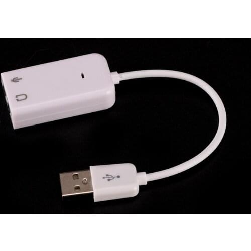 3D Hot Sale White 2.0 Virtual New USB 7.1 Sound Card External Independent Computer Desktop With Cable Free Drive