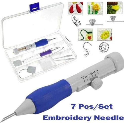 Magic Embroidery Punch Sewing Needles Set Stitching Knitting Needle Pen Embroidery Weaving Tool DIY Sewing Tools Needle Pen