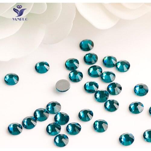 YANRUO 2058HF SS16 3.8-4.0mm Blue Zircon Hotfix Rhinestones cyrkonie na paznokcie Strass Glass Cristal Stones Dresses