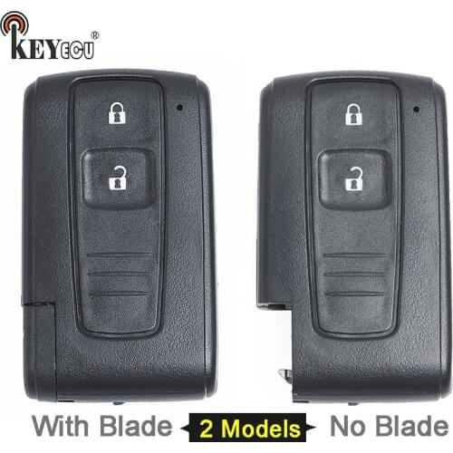 KEYECU for Toyota Prius Replacement Smart Remote Car Key Shell Case Fob 2 Button With/No Uncut Blade (Only Shell)