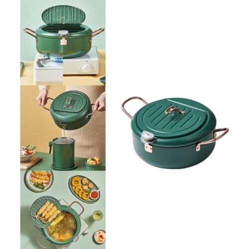 Tempura Deep Fryer Pot Carbon Steel with High Temperature-resisting Nonstick N0PA