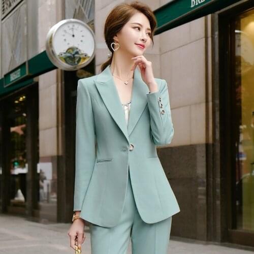 Women suits Slim spring autumn Solid color blazers jacket pants 2-piece set OL Formal Women pants suits Woman set suits 992