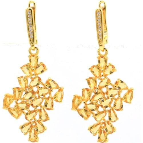 20x13m Fancy SheCrown Created Green Peridot For Women Daily Wear Silver Stud Earrings