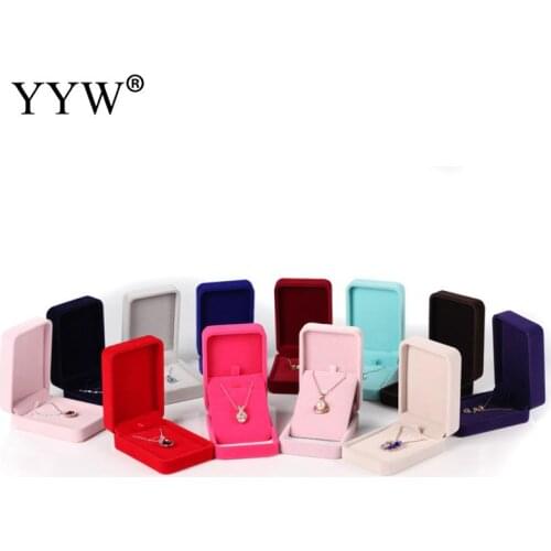 1PC Multi Colors Velvet Necklace Display Box Jewelry Display Box Elegant Wedding Jewelry Packing Bag Gift Box Wholesale