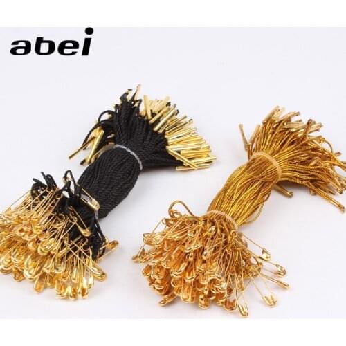 100pcs 8cm Length Gold Lines Loop Locks High Quality Clothing Tags Labels Hanger pin Garments Fasteners Accessories Wholesale