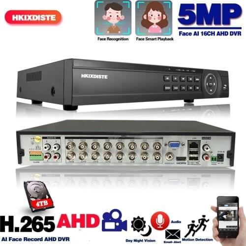16CH 5MP DVR Camera Surveillance System Smart Detection CCTV 6 In 1 Hybrid NVR CVI TVI AHD DVR 8CH Digital Video Recorder XMEYE