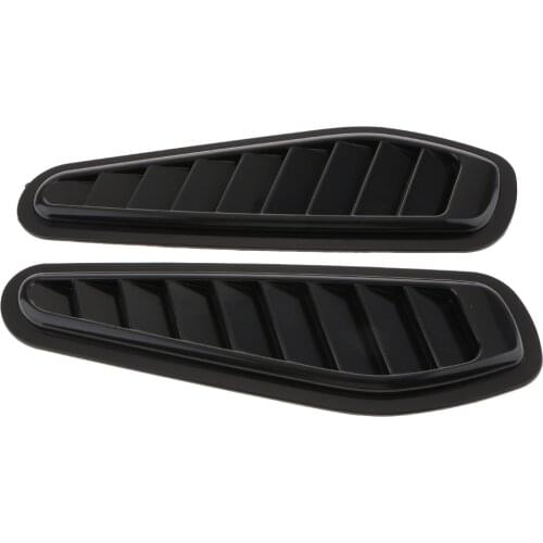 2Pcs Car Decorative Air Flow Intake Hood Scoop Bonnet Vent Cover Trim Black