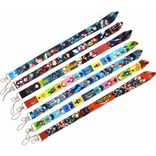20/Lot My Hero Academia Bakugou Katsuki Todoroki Shoto Midoriya Izuku Lanyard Key Card ID Neck Straps Gifts Toys W