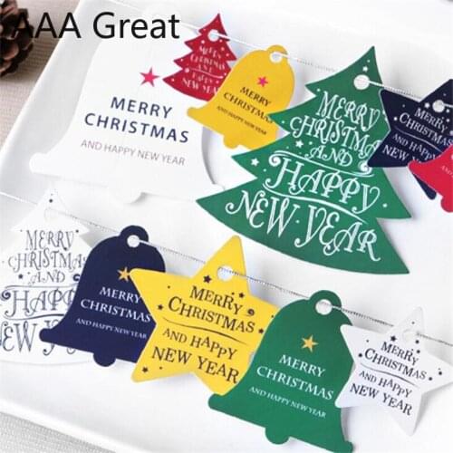 30Pcs/Lot Christmas Cute Irregular Tags Decorate Tag Card Tree Festival Cards Candy Birthday Supplies Present Packaging Paper