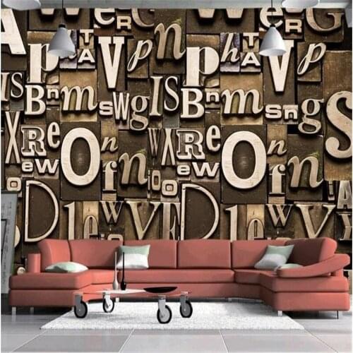 Beibehang 3d stereoscopic letter murals Europe TV backdrop wallpaper living room bedroom murals papel de parede photo wallpaper