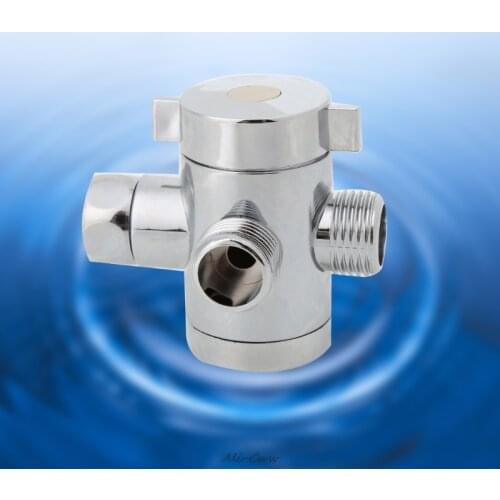 4X7B G1/2" Three Head Function Switch Adapter Control Valve 3 Way Tee Connector Diverter Valve