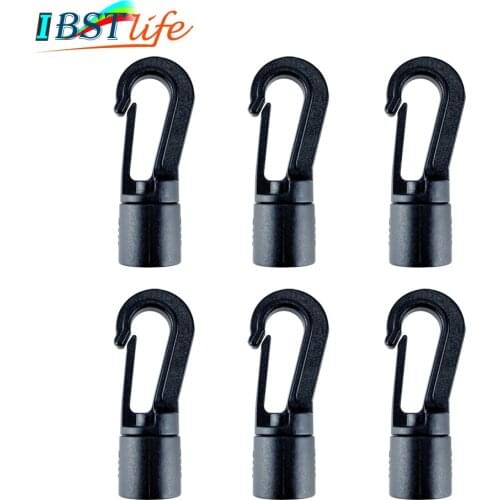 6 Pieces/Lot Plastic Snap Hook Buckle Bungee Shock Tie Cord Ends Lock For Outdoor Camp Clothesline Elastic Rope Hook Accessories