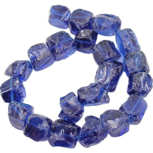 APDGG Lapis Blue Natural Blue Glass Quartz Rough Nugget Loose Beads 15" Jewelry Making DIY