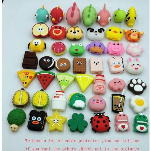 100Pcs Cartoon Protector Cable Cord Saver Cover Coque For iPhone 8 Plus SE 5S 6 6S 7 8 XS Max XR For Funda iPhone 7 Plus case