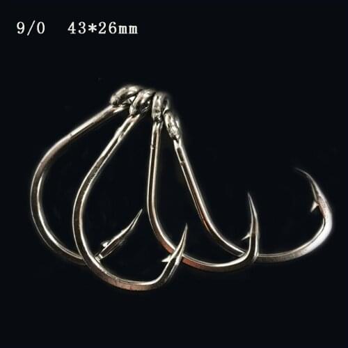 CN06 9/0 50pcs Stainless steel Assist hook Sea Fishing Hook Assist Jigging Hook