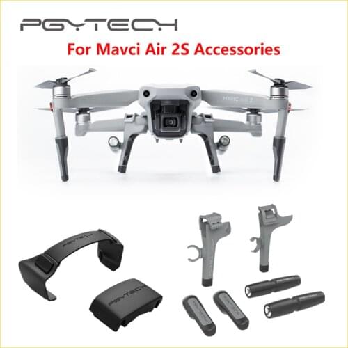 PGYTECH Mavci Air 2S Propeller Holder + Landing Gear Extensions LED Head lamp light set for DJI Mavic Air 2 Accessories Combo