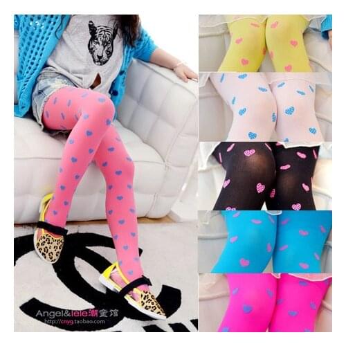 The Spring and Autumn Children Love Velvet Jacquard Pantyhose Stockings Girl Primer Baby Dance Pants