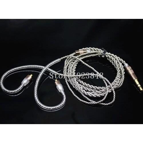 DIY headphones upgrade wire Mmcx Silver Foil Linen Headphone Cable mmcx pin se215 se535 se846