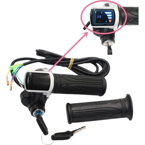 24V 36V 48V ebike twist throttle with LCD battery display and key lock for e-bike electric scooter accelerator