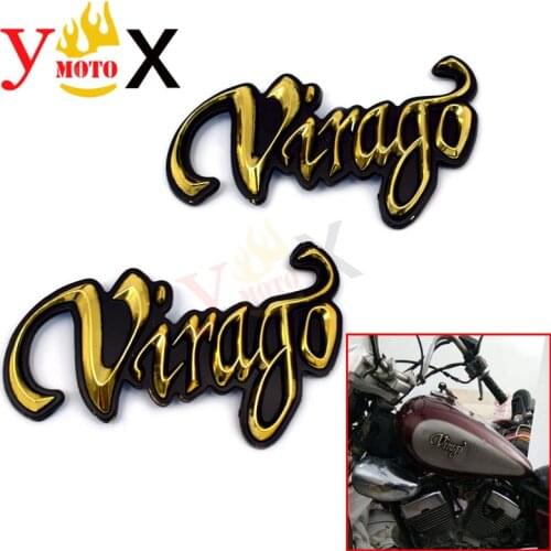 2 PCS Virago Motorcycle Gas Tank 3D Emblem Badge Decals Logo Mark For Yamaha XV 125 250 400 XV125 XV250 XV400 XV535 XV70