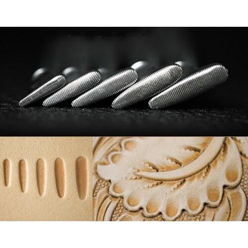 Laugh Made DIY Handmade Vegetable Tanned Stainless Steel Leather Cowhide Printed Tools Thumb Stripes
