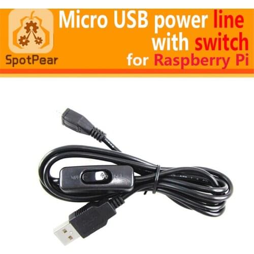 Raspberry pi micro usb cable with power switch
