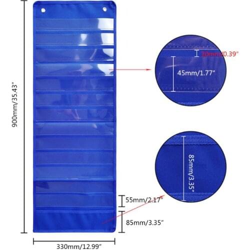 Daily Schedule Pocket Chart 26 Double-Sided Reusable Dry-Eraser Cards For Office K3KB